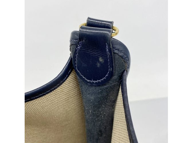 Hermès Borsa a spalla Hermes Vespa PM Toile H in blu navy - vista 7