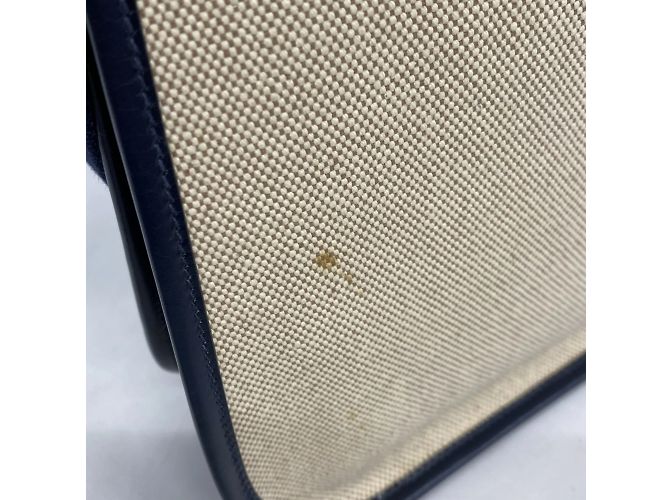 Hermès Borsa a spalla Hermes Vespa PM Toile H in blu navy - vista 8