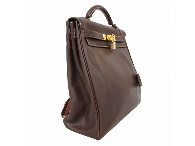 Hermès Zaino Hermes Kelly Ad PM Veau Gulliver Marrone - vista 2