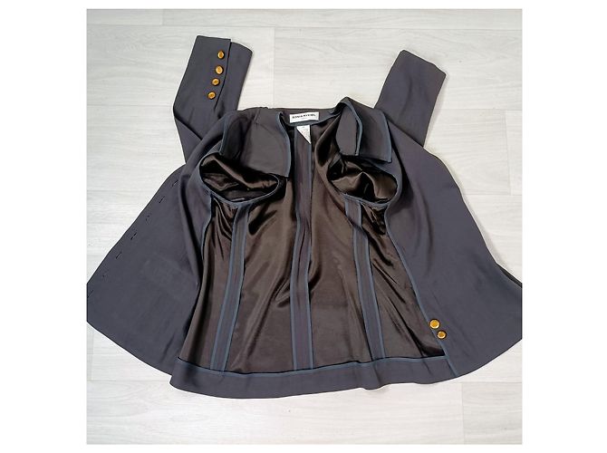 Sonia Rykiel tailleur con giacca sfoderata 1990s Grigio - vista 10