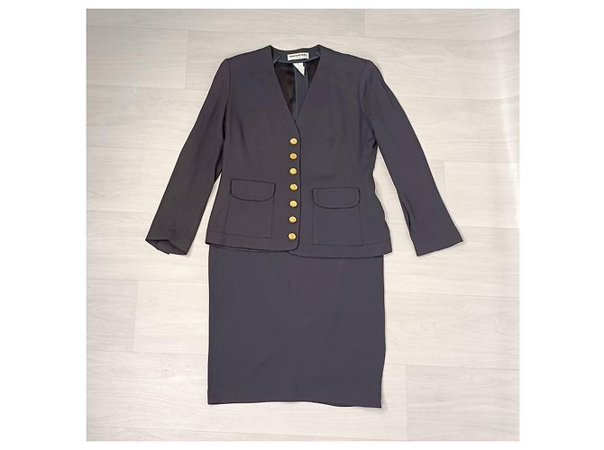 Sonia Rykiel tailleur con giacca sfoderata 1990s Grigio - vista 2