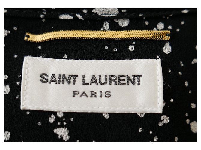 Saint Laurent Star Print Lace Collar Blouse Pre-Fall 2015 Black - view 5