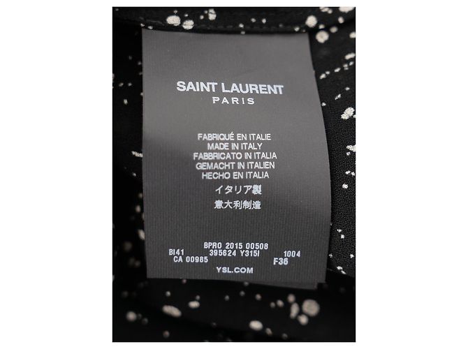 Saint Laurent Star Print Lace Collar Blouse Pre-Fall 2015 Black - view 8