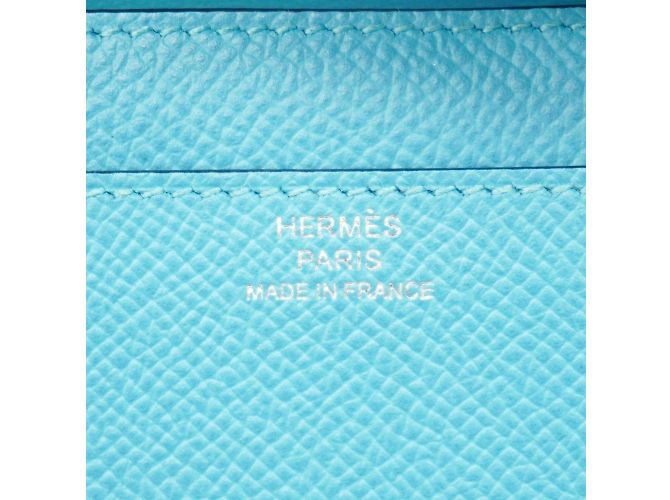 Hermès Portafoglio Lungo Hermes Constance Veau Epsom Blu Nero Y Stamp - vista 4
