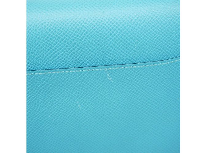 Hermès Portafoglio Lungo Hermes Constance Veau Epsom Blu Nero Y Stamp - vista 7