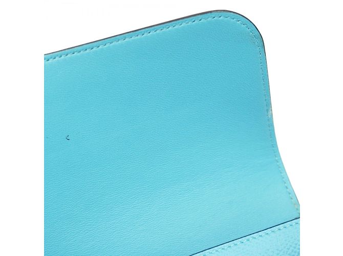 Hermès Portafoglio Lungo Hermes Constance Veau Epsom Blu Nero Y Stamp - vista 9