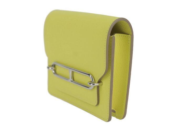 Hermès Portafoglio bi-fold Hermes Lauris Luli in lime D'oro - vista 2
