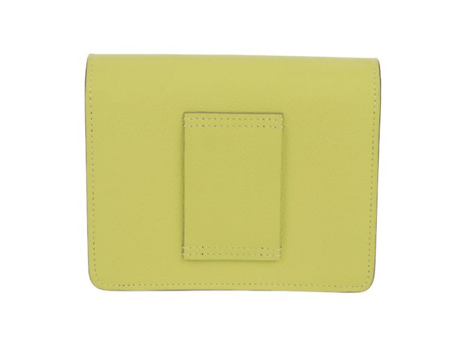 Hermès Portafoglio bi-fold Hermes Lauris Luli in lime D'oro - vista 3