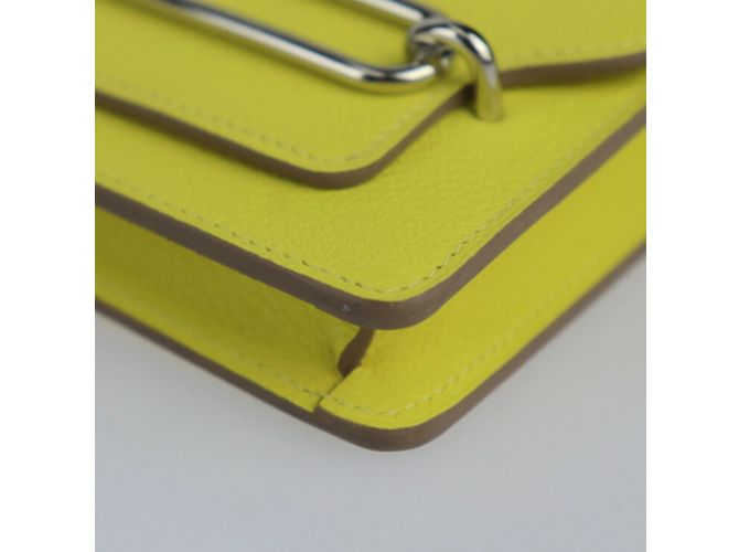 Hermès Portafoglio bi-fold Hermes Lauris Luli in lime D'oro - vista 5