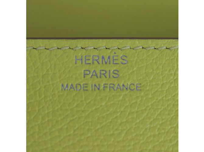 Hermès Portafoglio bi-fold Hermes Lauris Luli in lime D'oro - vista 8