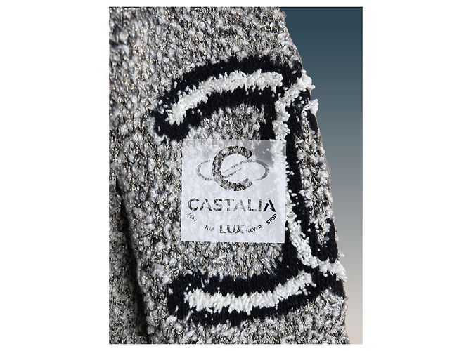 Chanel Collectors Trophy Bouclé CC Pinguin Hoodie 42 FR Grau - Ansicht 10
