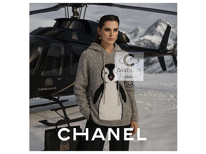 Chanel Collectors Trophy Bouclé CC Pinguin Hoodie 42 FR Grau - Ansicht 11