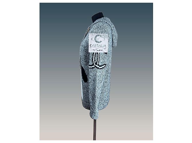 Chanel Collectors Trophy Bouclé CC Pinguin Hoodie 42 FR Grau - Ansicht 13