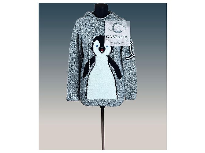 Chanel Collectors Trophy Bouclé CC Pinguin Hoodie 42 FR Grau - Ansicht 2