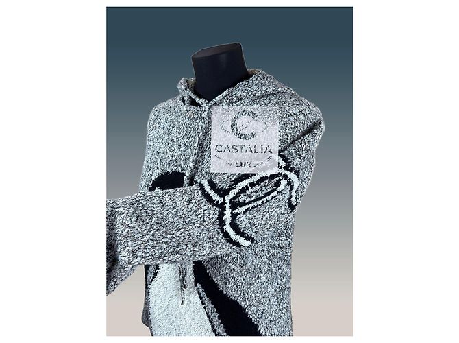 Chanel Collectors Trophy Bouclé CC Pinguin Hoodie 42 FR Grau - Ansicht 5