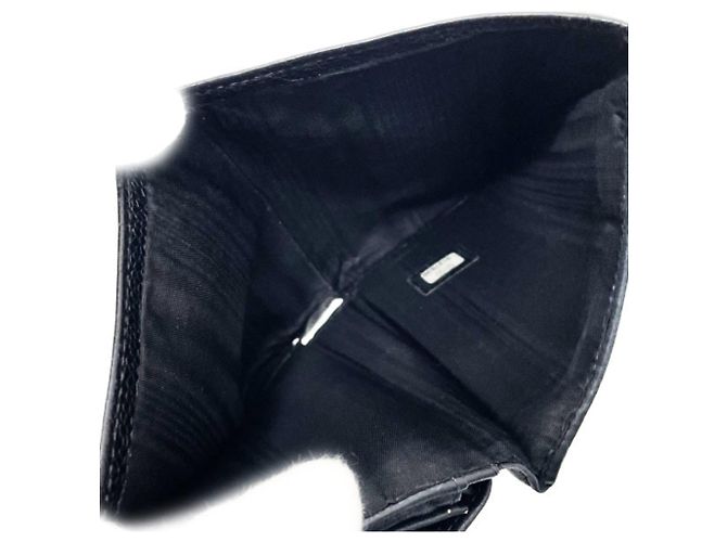 Cartera tri-fold de piel de ternera granulada negra Chanel Negro - vista 10