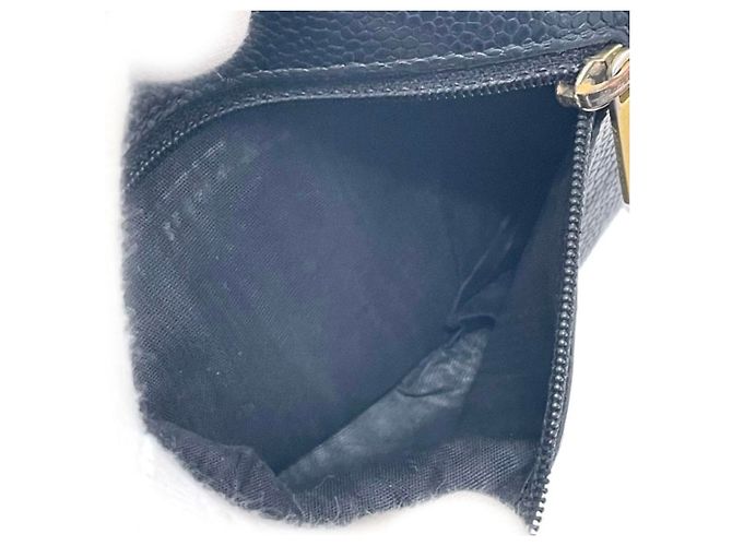 Cartera tri-fold de piel de ternera granulada negra Chanel Negro - vista 7