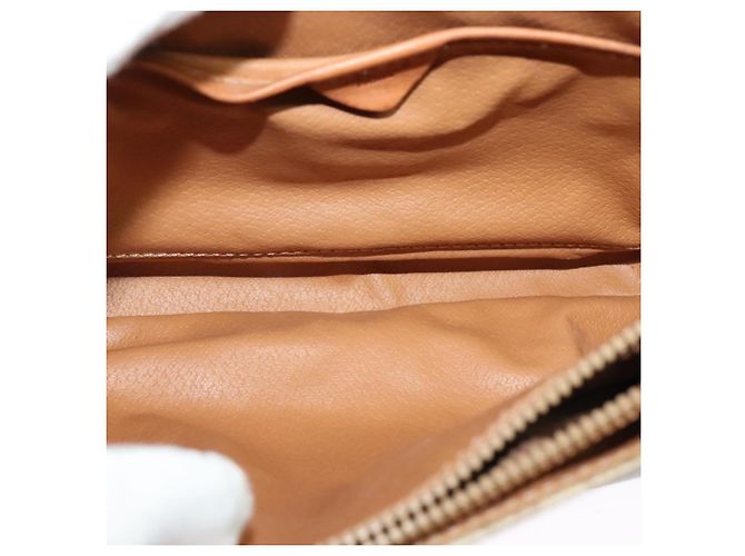Céline Bolso de Hombro de Lona Macadam CELINE Beige Dorado Auth 124879 - vista 10