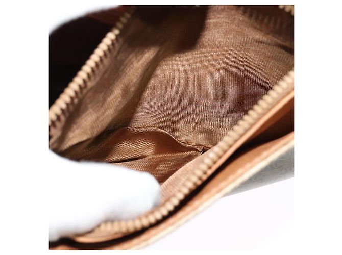 Céline Bolso de Hombro de Lona Macadam CELINE Beige Dorado Auth 124879 - vista 11
