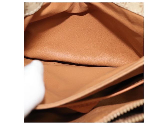 Céline Bolso de Hombro de Lona Macadam CELINE Beige Dorado Auth 124879 - vista 22