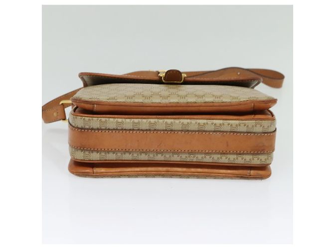 Céline Bolso de Hombro de Lona Macadam CELINE Beige Dorado Auth 124879 - vista 5