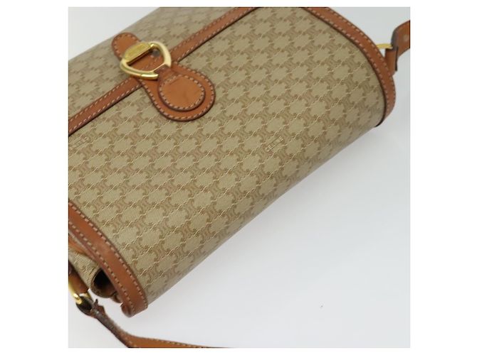 Céline Bolso de Hombro de Lona Macadam CELINE Beige Dorado Auth 124879 - vista 6