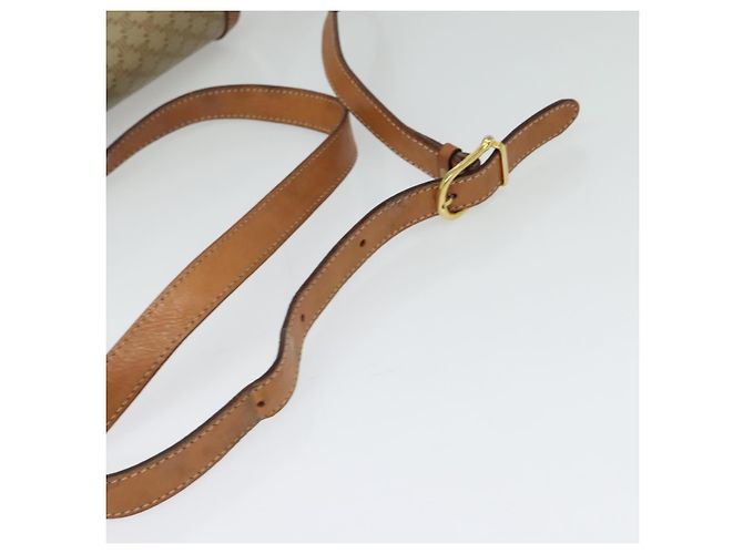 Céline Bolso de Hombro de Lona Macadam CELINE Beige Dorado Auth 124879 - vista 7