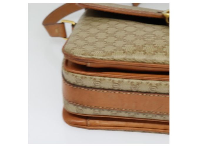 Céline Bolso de Hombro de Lona Macadam CELINE Beige Dorado Auth 124879 - vista 8