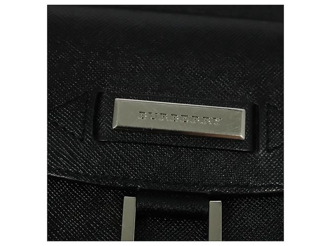 Bolsa tote de couro preta e prata autêntica BA2708 da BURBERRY Preto - vista 10