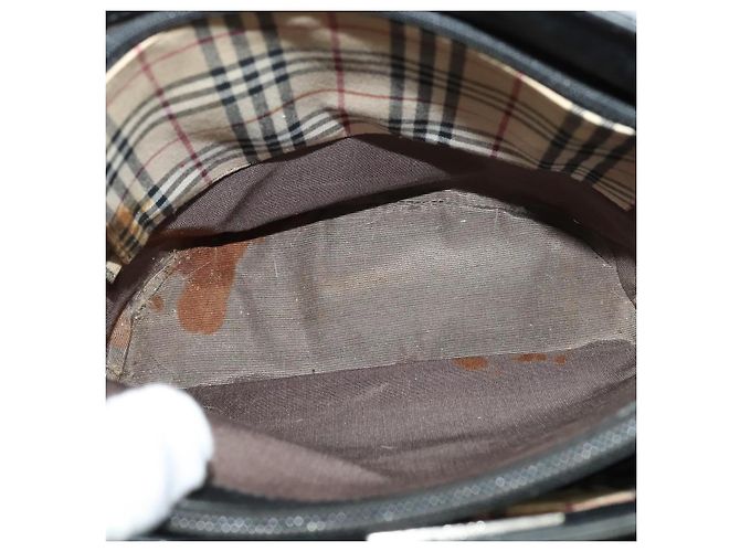 Bolsa tote de couro preta e prata autêntica BA2708 da BURBERRY Preto - vista 11