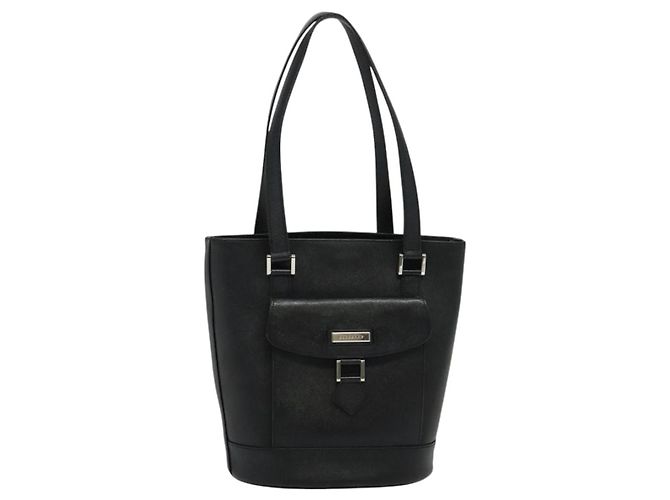 Bolsa tote de couro preta e prata autêntica BA2708 da BURBERRY Preto - vista 13