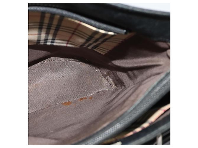 Bolsa tote de couro preta e prata autêntica BA2708 da BURBERRY Preto - vista 17