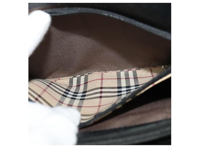 Bolsa tote de couro preta e prata autêntica BA2708 da BURBERRY Preto - vista 20