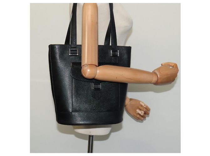 Bolsa tote de couro preta e prata autêntica BA2708 da BURBERRY Preto - vista 21