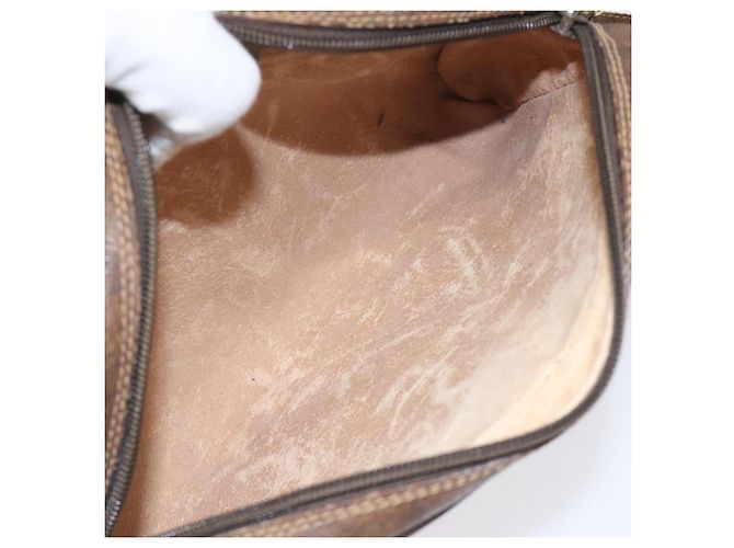 Borsa a spalla GUCCI GG Supreme Web Sherry Line PVC Beige 116 02 089 Auth 118603 D'oro - vista 10