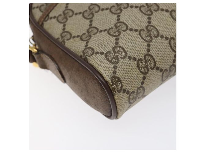 Borsa a spalla GUCCI GG Supreme Web Sherry Line PVC Beige 116 02 089 Auth 118603 D'oro - vista 15