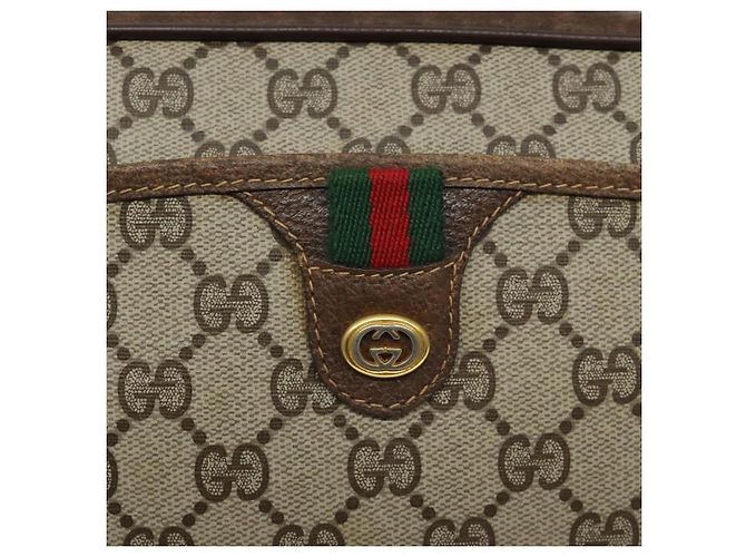 Borsa a spalla GUCCI GG Supreme Web Sherry Line PVC Beige 116 02 089 Auth 118603 D'oro - vista 18
