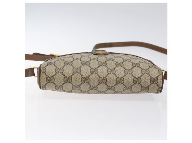 Borsa a spalla GUCCI GG Supreme Web Sherry Line PVC Beige 116 02 089 Auth 118603 D'oro - vista 5