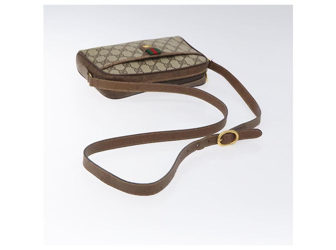 Borsa a spalla GUCCI GG Supreme Web Sherry Line PVC Beige 116 02 089 Auth 118603 D'oro - vista 7