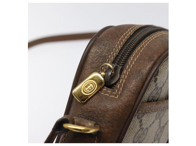 Borsa a spalla GUCCI GG Supreme Web Sherry Line PVC Beige 116 02 089 Auth 118603 D'oro - vista 9