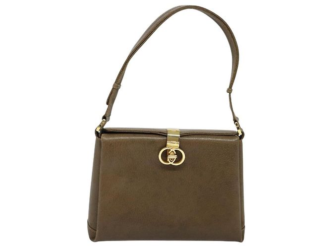 Borsa a Spalla GUCCI in Pelle Marrone Oro Auth 126290 D'oro - vista 13