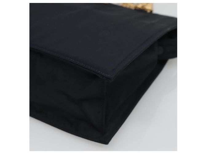 PRADA Borsa a mano in nylon blu navy oro Auth 126301 D'oro - vista 9