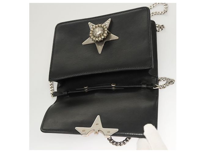 Borsa a spalla Miu Miu in pelle nera e argento Auth 124763 Nero - vista 10