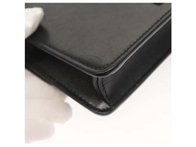 Borsa a spalla Miu Miu in pelle nera e argento Auth 124763 Nero - vista 15