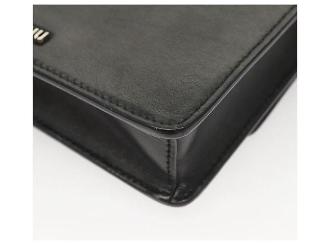 Borsa a spalla Miu Miu in pelle nera e argento Auth 124763 Nero - vista 16