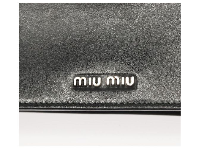 Borsa a spalla Miu Miu in pelle nera e argento Auth 124763 Nero - vista 17