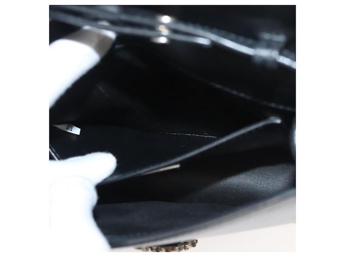 Borsa a spalla Miu Miu in pelle nera e argento Auth 124763 Nero - vista 22