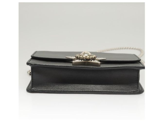 Borsa a spalla Miu Miu in pelle nera e argento Auth 124763 Nero - vista 5