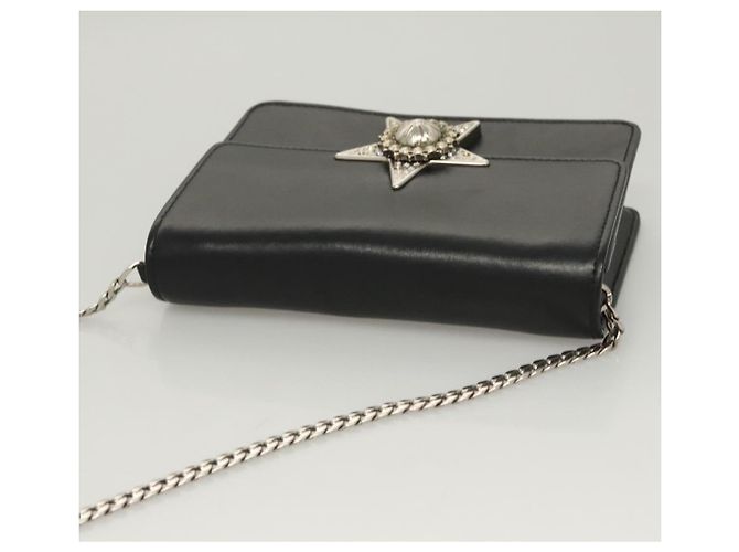 Borsa a spalla Miu Miu in pelle nera e argento Auth 124763 Nero - vista 6