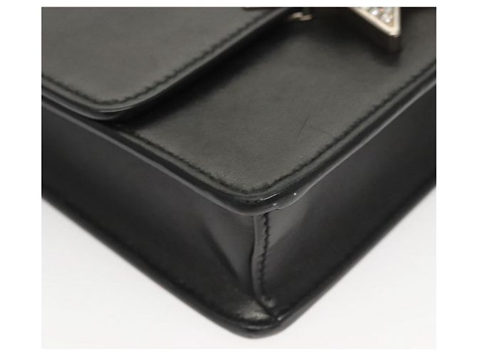Borsa a spalla Miu Miu in pelle nera e argento Auth 124763 Nero - vista 9